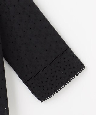 組曲 S エンブロイダリーレース襟付 ブラウス ブラック系