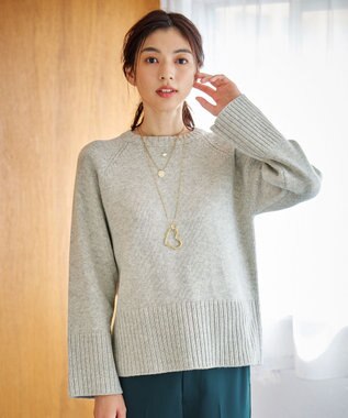 ANY 【6色展開】ラムウールラグランスリーブニット グレー