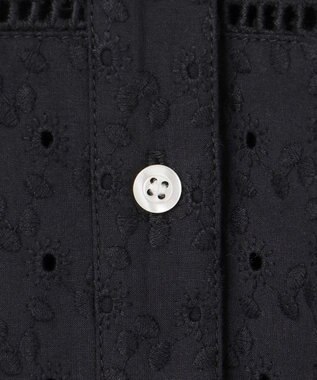 組曲 S エンブロイダリーレース襟付 ブラウス ブラック系