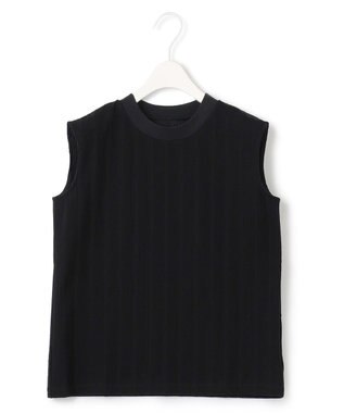 ICB 【洗える】 ランダムストライプリップル プルオーバー ブラック系