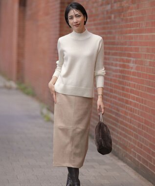 J.PRESS LADIES S スエードダンボール スカート ベージュ系