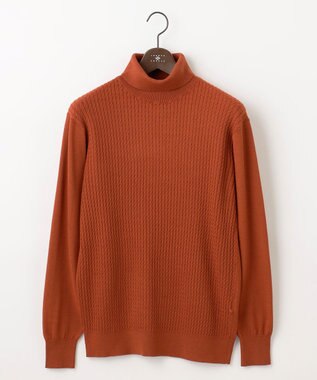 JOSEPH ABBOUD 【洗える/チクチクしない/3シーズン対応】SNOWY タートルネック ニット オレンジ系