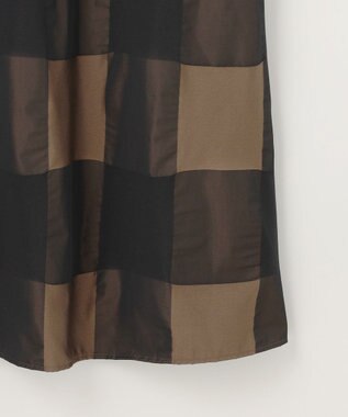 自由区 【洗える】ブロンズチェックジャガード ワンピース ブロンズ×ブラック