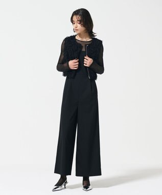 GRACE CONTINENTAL コンパクトフリンジベスト ブラック