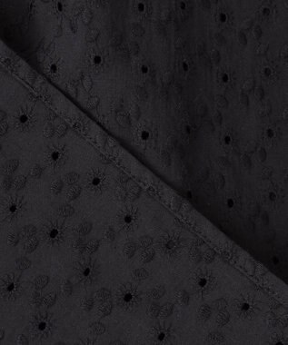 組曲 S エンブロイダリーレース襟付 ブラウス ブラック系