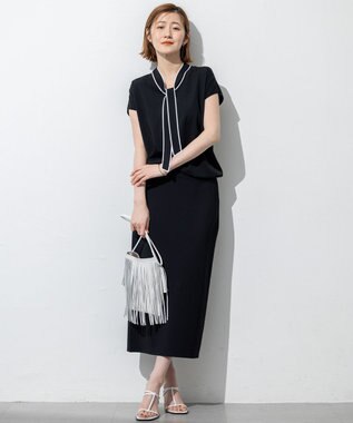 23区 S 【WEB&一部店舗限定/洗える】レーヨンポリエステルストレッチ タイト スカート ブラック系