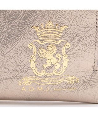 A.D.M.J. 【牛革】クラックメタル/イタリアンレザーオーガナイザーパース プラチナ