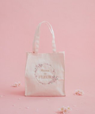 Maison de FLEUR sakura刺繍スクエアトートバッグ Pink