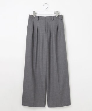 J.PRESS LADIES 【洗える】ANASTASIA milled ツータック ワイド パンツ ライトグレー系