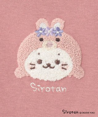 ANY KIDS 【しろたん×any FAM】しろたんサガラ刺繍長袖Tシャツ ピンク