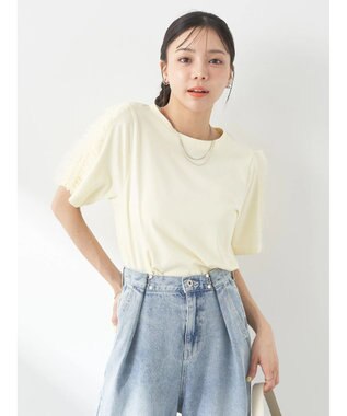 earth music&ecology チュールフリルプルオーバー Light Yellow