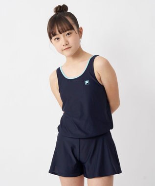 OP／FILA 【FILA】キュロットワンピース スクール水着 ネイビー×サックス
