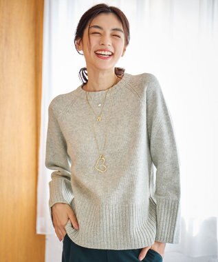 ANY 【6色展開】ラムウールラグランスリーブニット グレー