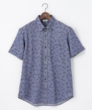 JOSEPH ABBOUD 【キングサイズ・吸水速乾】シャンブレープリントジャージシャツ ネイビー系7