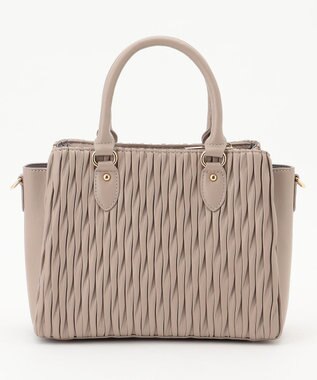 LA BAGAGERIE ランダムプリーツ2WAYハンドバッグ グレージュ