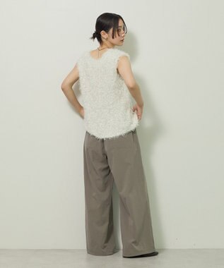 Green Parks フェザーヤーンニットベスト Ivory