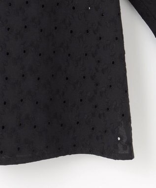 組曲 S エンブロイダリーレース襟付 ブラウス ブラック系