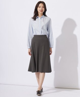 J.PRESS LADIES L 【洗える・セットアップ対応】Tricot フレア スカート スレート系