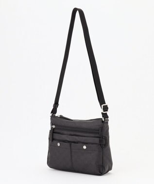 LA BAGAGERIE モノグラム　スクエアナイロンショルダー　SSサイズ ブラック