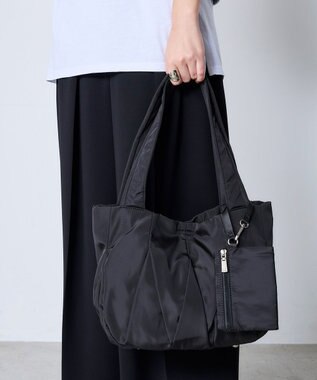 MioFIRANO HERRINGBONE J001 トートバッグ マルチケース付き はっ水 BLACK