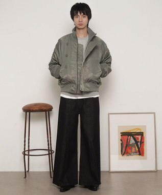 WEGO ナイロンスタンドブルゾン カーキ