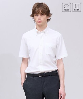 【吸水速乾 / 抗菌防臭 / 遮熱 / 防シワ】【J.PRESS OXFORD JERSEY】カノコインレイ半袖 シャツ / B.D.