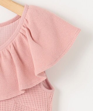 組曲 L 【組曲×setsuko sagittaire】カップ付きフリルTシャツ ピンク系