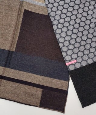 POLS ウールジャカードストール グレイ