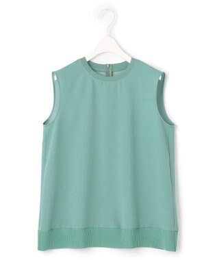 ICB 【洗える】FluidBackSatin ノースリーブプルオーバー セラドン系