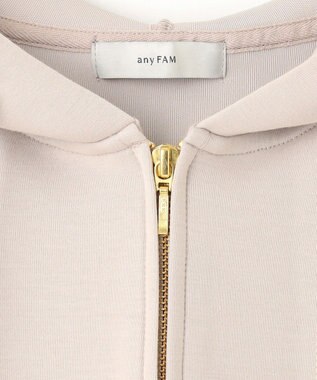 ANY L 【洗濯機可】ダンボールフレンチスリーブ ジップアップパーカー サンドベージュ
