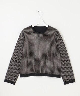 自由区 【WEB限定カラーあり・洗える】リバーシブルニット セットアップ(プルオーバー×フレアスカート) ブラック×グレージュ