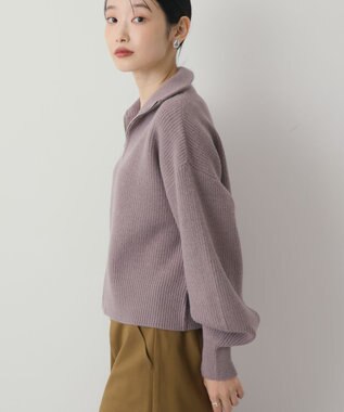 AMERICAN HOLIC ZIPハイネックカーディガン Beige