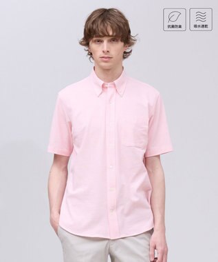 【吸水速乾 / 抗菌防臭 / 遮熱 / 防シワ】【J.PRESS OXFORD JERSEY】カノコインレイ半袖 シャツ / B.D.