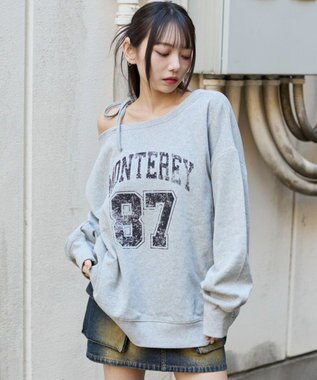 WEGO 裏起毛2WAYグラフィックワンショルBIGスウェット 柄1