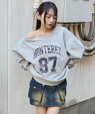 WEGO 裏起毛2WAYグラフィックワンショルBIGスウェット 柄1