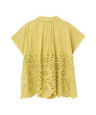Green Parks スカラップ刺しゅうブラウス Yellow