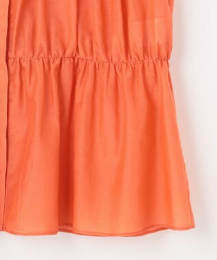 自由区 L シルクコットンローンフレンチスリーブ ブラウス マンダリン