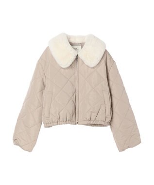 earth music&ecology ファーカラーブルゾン Beige