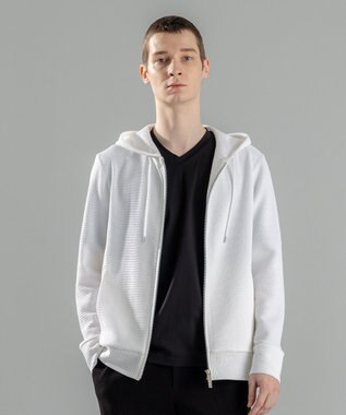 JOSEPH HOMME 新色追加【オリジナル素材/シワになりにくい】ライトタックジャージー ジップアップパーカー ホワイト系