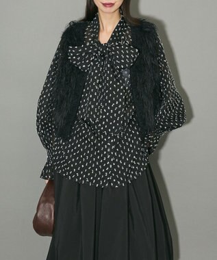 Green Parks フェザーニットベスト Black