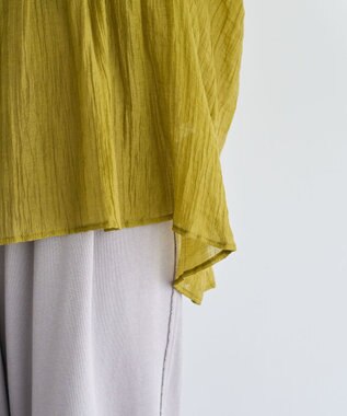 Green Parks Ｖネックフリルシアープリーツブラウス Green