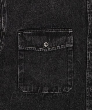 WEGO 【ユニセックス着用ITEM/MLサイズ展開】グラフィックデニムシャツ（LS） デニムブラックソノタ