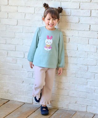 ANY KIDS カットコールフレアパンツ ミルクティー