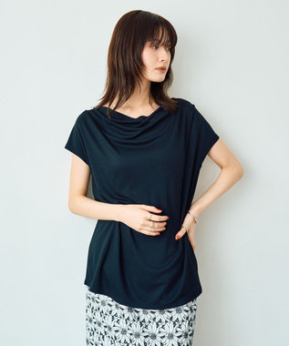 YECCA VECCA 【接触冷感】ドレープカットトップス Black