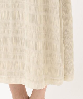 J.PRESS LADIES 【洗える】シャーリングシャドーボーダー スカート アイボリー系