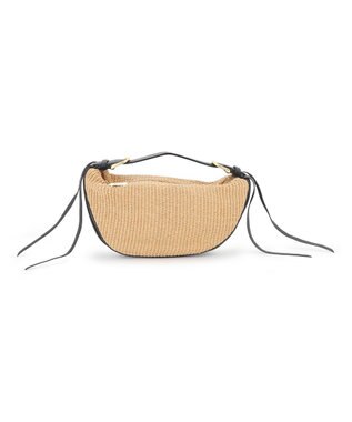 23区 VIOLAd'ORO ラフィアシート レザーコンビ ワンハンドルバッグ ベージュ系