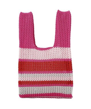 AMERICAN HOLIC マルチボーダーニットバッグ Pink