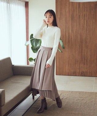 earth music&ecology ミックスプリーツスカート Mocha