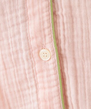 UCHINO クレープガーゼ ノーカラーレディスパジャマ ピンク