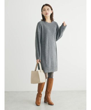 Green Parks リブニットミニワンピース Gray Mixture